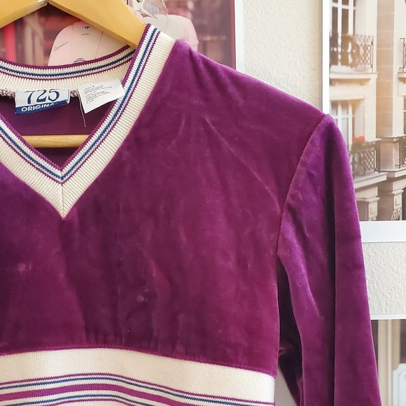 Vintage 90s 725 Originals Purple Velvet Top - Picture 3 of 7